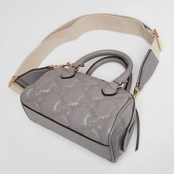 Gucci Grey GG Stitched Leather Matelassè Mini Bag - Picture 3 of 11
